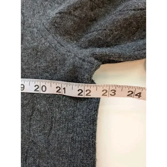 Brooks Brothers Men 100% Cashmere Sweater 2-Ply Size Large Cable Knit Italy Gray - Picture 6 of 7